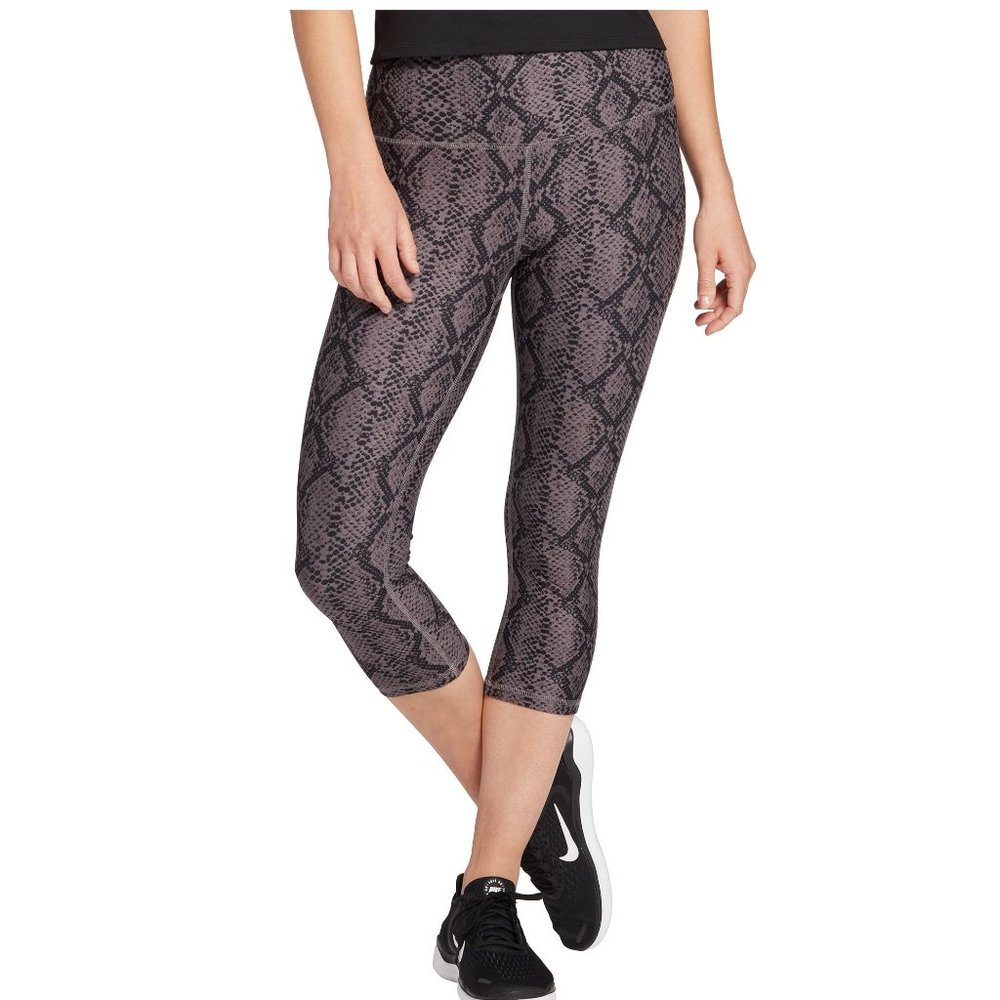 NWT DSG Womens Performance Capri Legging Snakeskin S Gym Activewear $40 A350